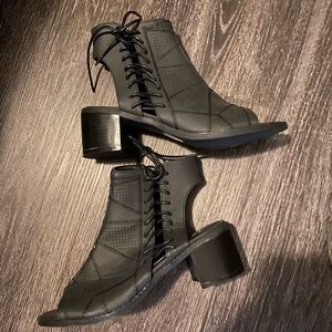 Black Open Toed Booties